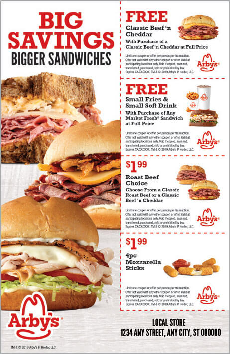 Arby's coupon flyer